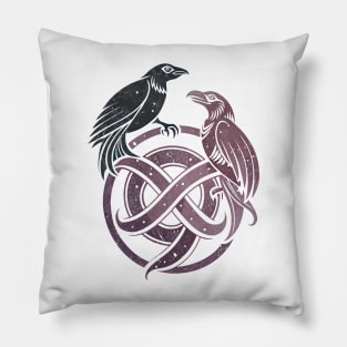 Hugin and Munin Viking God Mythology Ravens Pillow
