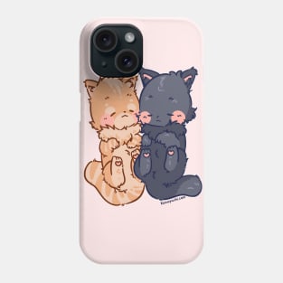 Marie and Rosie Cuddling and Sleeping (Orange Tabby and Russian Blue) Phone Case