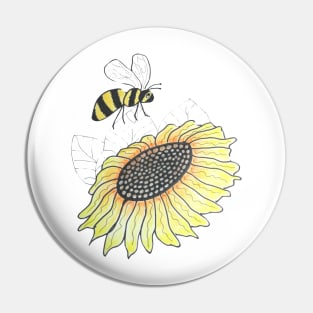 Sunflower and bumble bee Pin