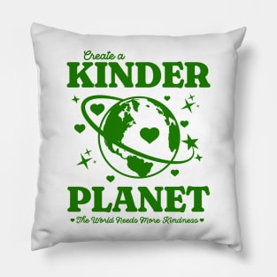 Y2K Create a Kinder Planet - Be Kind Earth Green Back Print Pillow