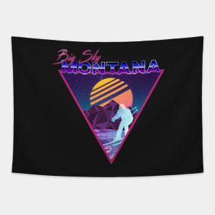 Retro Vaporwave Ski Mountain | Big Sky Montana | Shirts, Stickers, and More! Tapestry