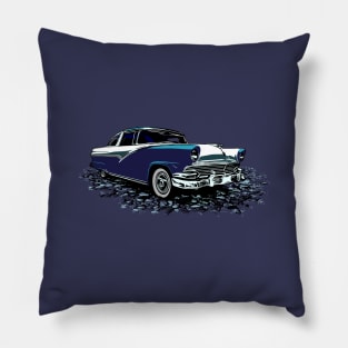 56 Ford Crown Victoria, 1956 blue and white Crown Vic Pillow