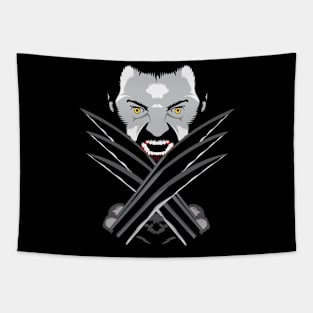 Raging Man with Claw Tapestry