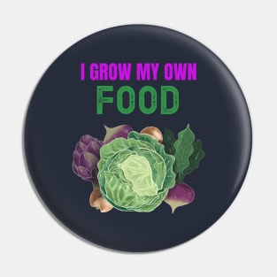 Grow Your Own Food Vintage Look Pin