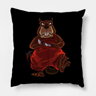 Monster animals - Horror knife beaver Pillow