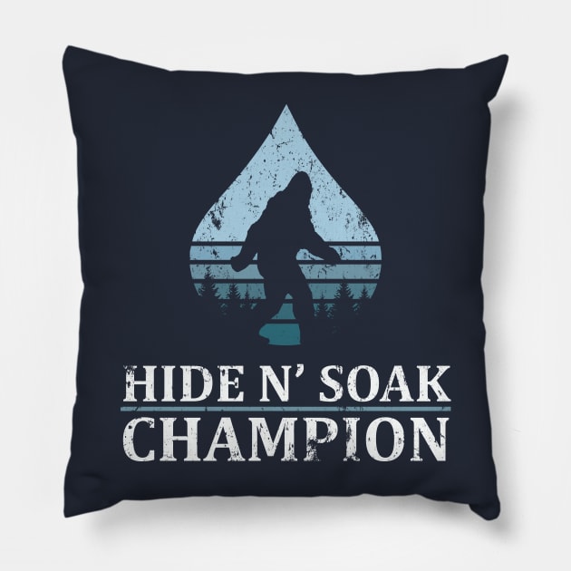 Funny Bigfoot Hide and Seek Soak World Champion Gift Pillow by Freid