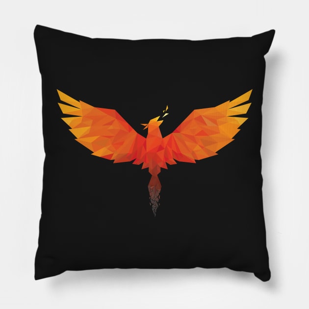 Geometric Phoenix Pillow by natexopher