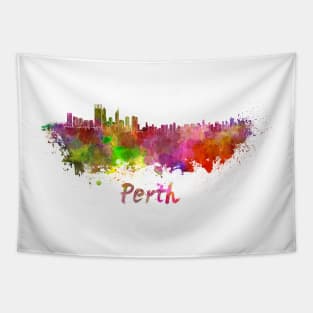 Perth skyline in watercolor Tapestry