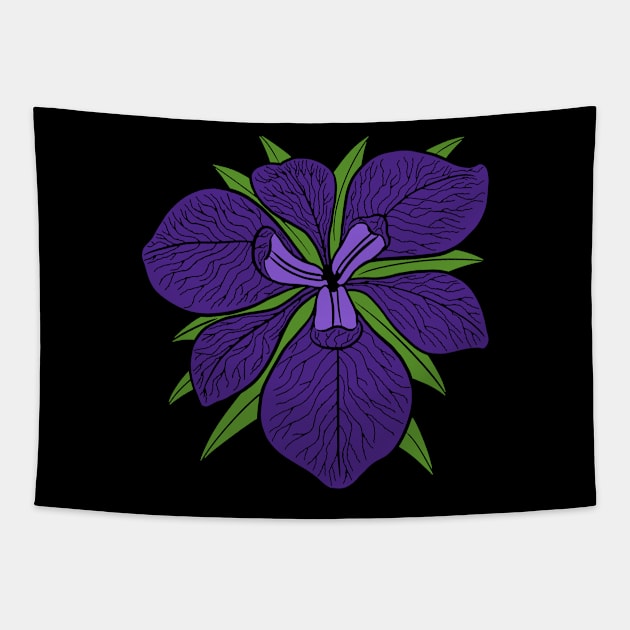 Purple Iris Flower Tapestry by Oliversantos