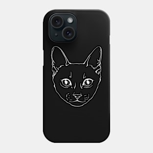 Realistic Siamese portrait of a cat Phone Case