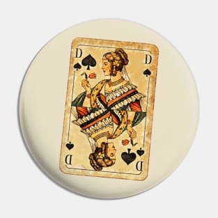 retro vintage cross lady playing card Pin