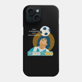 El Pibe de Oro - Diego Maradona Head Juggle Portrait for True Football Aficionados Phone Case