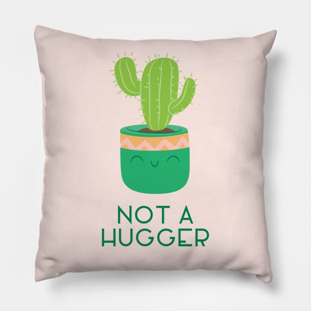 Not a Hugger Cute Cactus Succulent for House Plant Mom Pillow by sentinelsupplyco