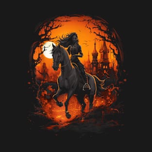 Horse Riding Halloween Sports Custom Graphic Tees Women's Tees T-Shirt