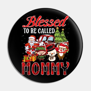 Blessed To Be Called Mommy Christmas Buffalo Plaid Truck Pin