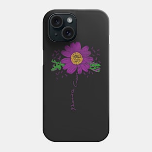 Purple Ribbon Floral Pancreatic Cancer Awareness Phone Case