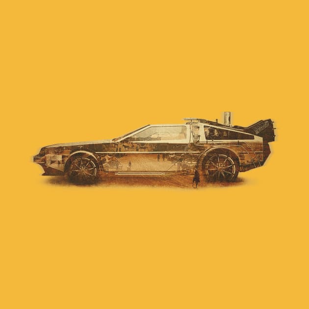 Lost in the Wild Wild West! (Golden Delorean Doubleexposure Art) by badbugs