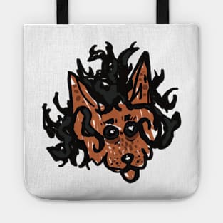 Cat with messy black hair Tote