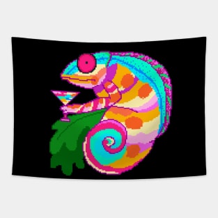 Colorful chameleon with cocktail Tapestry