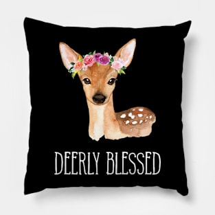 Deerly Blessed Deer Pillow