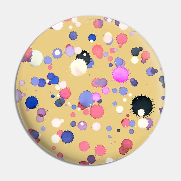 Pocket - Drops Watercolor Texture Yellow Pink Pin by ninoladesign