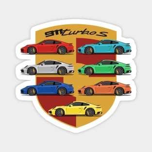 supercar 911 turbo s 992 all colors front Magnet