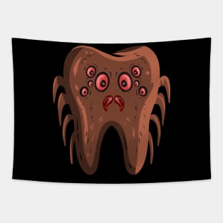 Dentists Tooth With Spider Costume On Halloween Tapestry