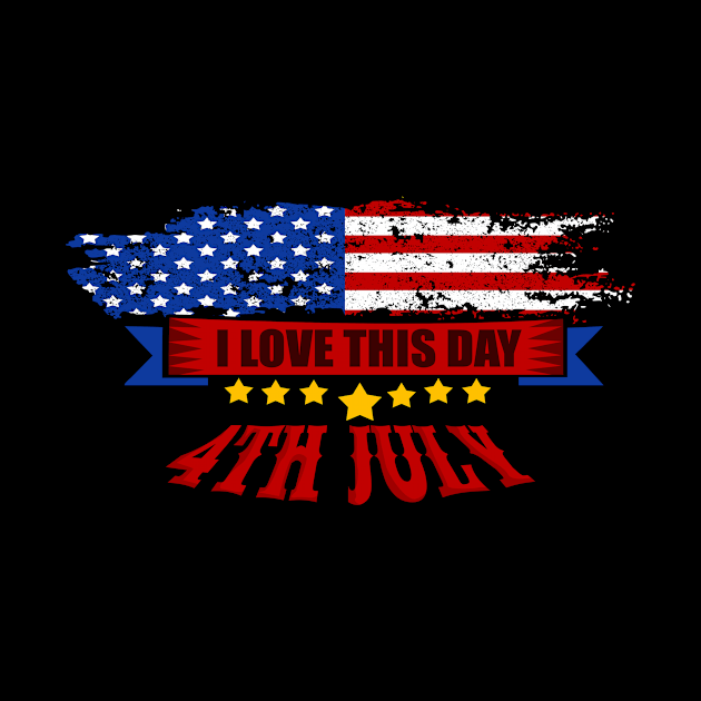 America Shirt 4th of July Patriotic T-shirt holiday by KK-Royal