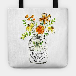 Happiness is being lita floral gift Tote