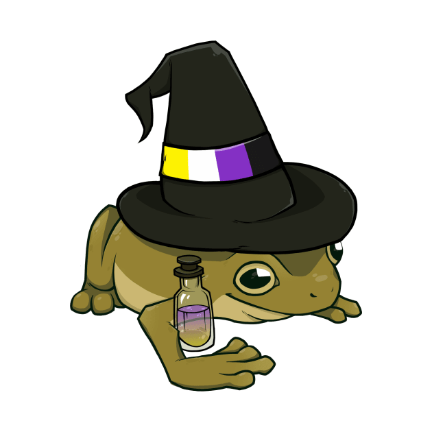 Nonbinary Pride Witch Frog by saltuurn