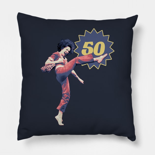 Sally O'Mally is 50 Pillow by Hidarsup Bahagiarsa