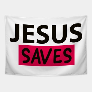 Jesus Saves Motivational Christian Faith Quote Tapestry