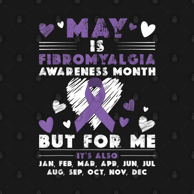 May Is Fibromyalgia Awareness Month Warrior Purple Ribbon by JazlynShyann