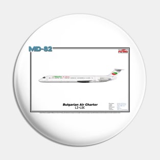 McDonnell Douglas MD-82 - Bulgarian Air Charter (Art Print) Pin