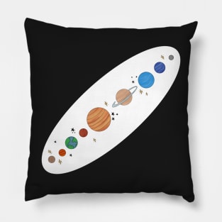 Solar system space colored version Pillow