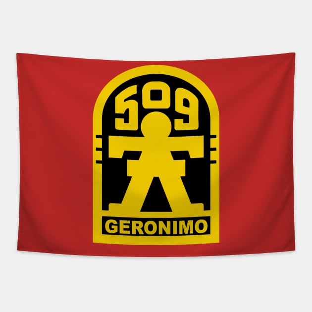 Mod.4 Geronimo 509th Airborne Parachute Infantry Tapestry by parashop