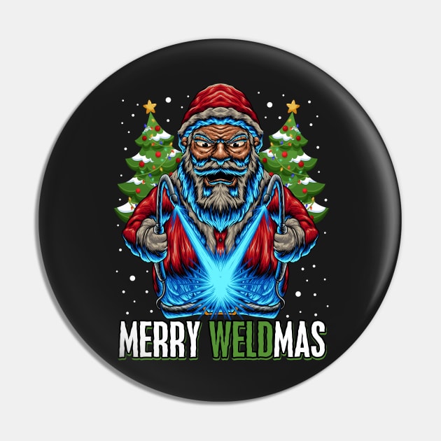 Merry Weldmas - Christmas Welder Pin by BDAZ