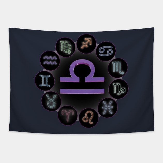 Libra/The Scales Zodiac Symbol. Tapestry by voloshendesigns