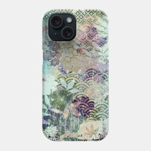 Japanese Floral Pattern Chrysanthemum Cherry Blossom Earth Tone Colors 27 Phone Case