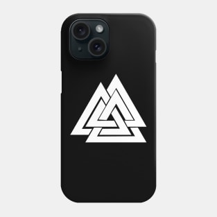 White Viking Valknut Minimalist Medieval Design Phone Case