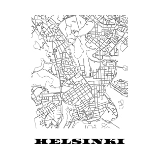 Map of Helsinki, Finland Minimalist Line Drawing T-Shirt