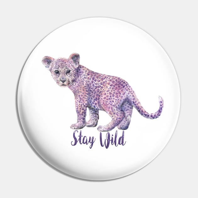 Stay Wild Pink Leopard Pin by wanderinglaur