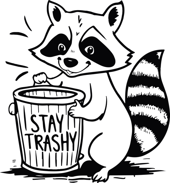 Stay Trashy Raccoon Kids T-Shirt by islem.redd