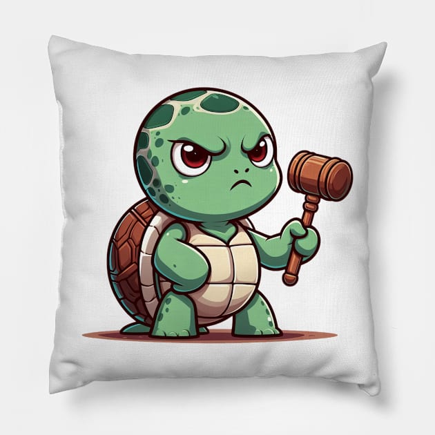 Judgy Turtle Pillow by OldSchoolRetro