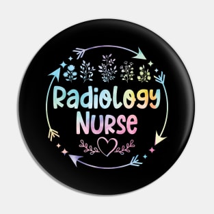 Radiology Nurse cute floral watercolor Pin