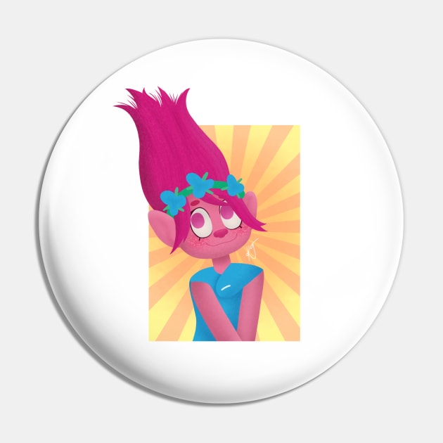 Poppy - Trolls Pin by WhiteRabbitWeirdo