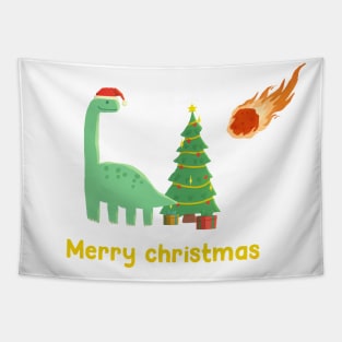 Merry Christmas dinosaur Tapestry