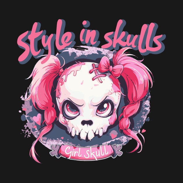 Skull Girl, Skull Fun T-Shirt 09 by ToddT