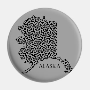 Alaska State Outline Maze & Labyrinth Pin