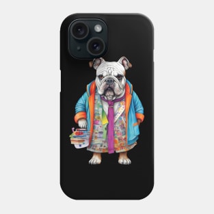 Bulldog Lover Gifts, Whimsical and Colorful Painting Bulldog Phone Case